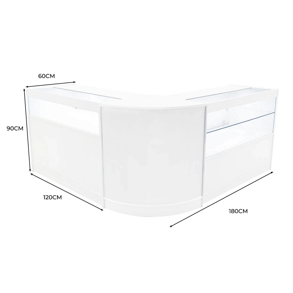 Set Banconi Adonis LED B1200 C1200 CM60 Bianco – Vetro, Chiavi e Ante
