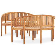 Set Salotto da Giardino 3 pz Design Curvo in Massello di Teak 3059967
