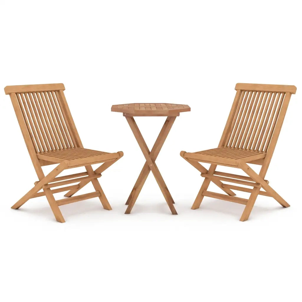 Set da Pranzo per Giardino 3 pz | Set Salotto da Giardino in Legno Massello di Teak