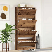Mobile per scarpe con porta Legno vecchio 80 x 21 x 163,5 cm 3334025