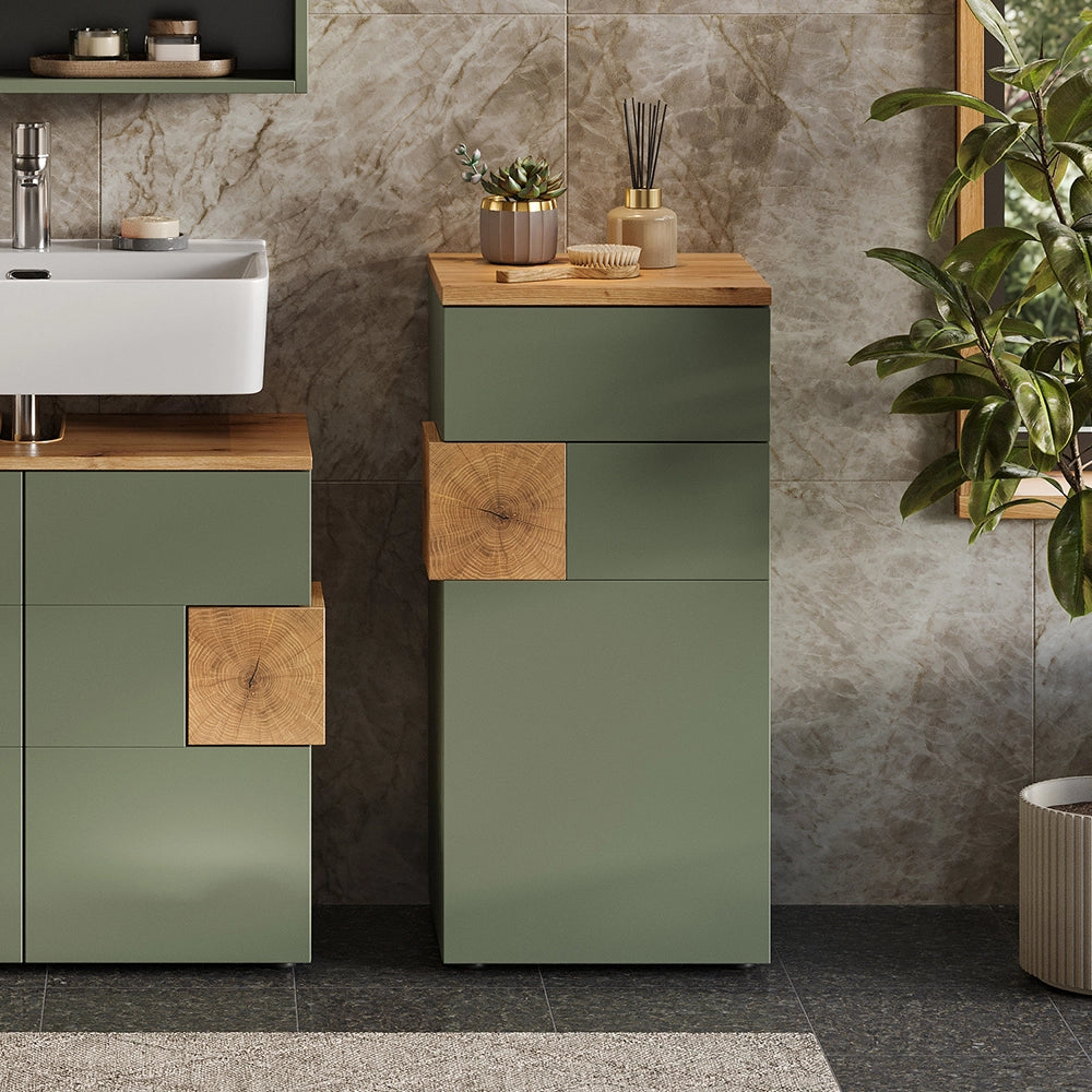 Vicco mobiletto bagno Verde/Artigianale 40 x 84 cm