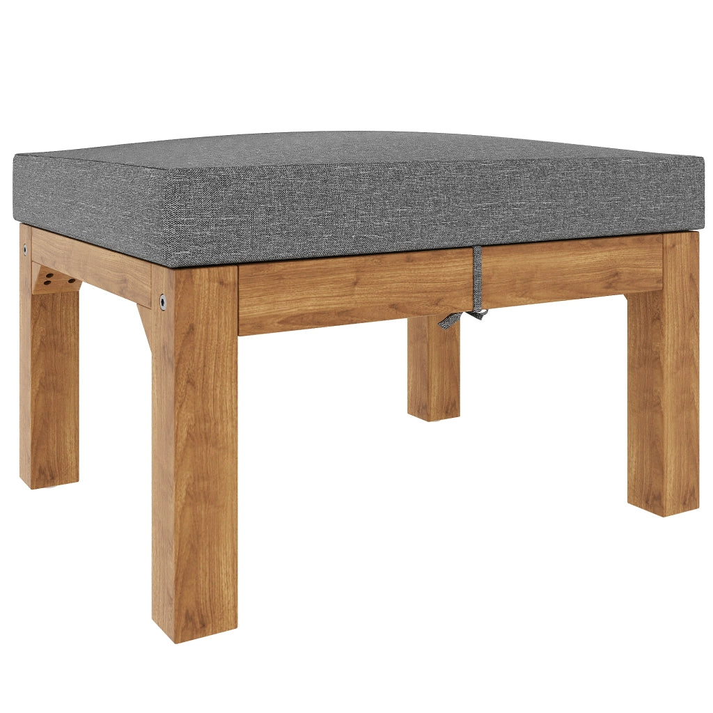 Set Divano Angolare da Giardino 6 Posti in Legno Acacia con Cuscini e Tavolino ¨C MINIMAL ¨C Beige