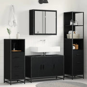 Set di mobili per il bagno 3 pcs Rovere Nero Legno multistrato