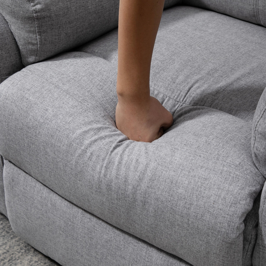 Poltrona Relax Alzapersona Elettrica Reclinabile ¨C Xylo ¨C Tessuto Grigio Chiaro con Poggiapiedi