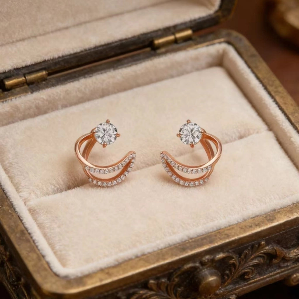 Orecchini pendenti con diamanti in argento S925