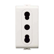 PRESA BIVALENTE 'EASY' 10/16A 250V 2P+T - Bianco - EC ELETTROCANALI