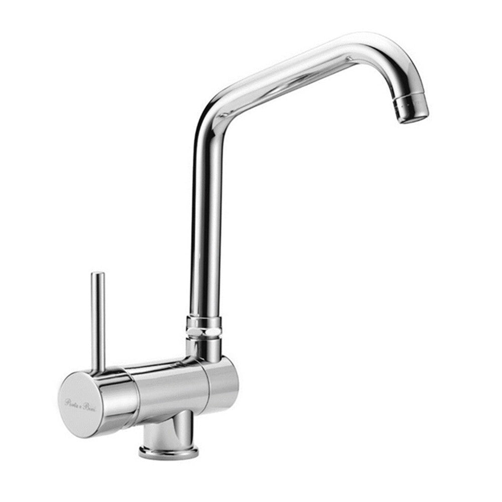 Miscelatore lavello cucina tre vie cromo con attacco acqua potabile canna reclinabile