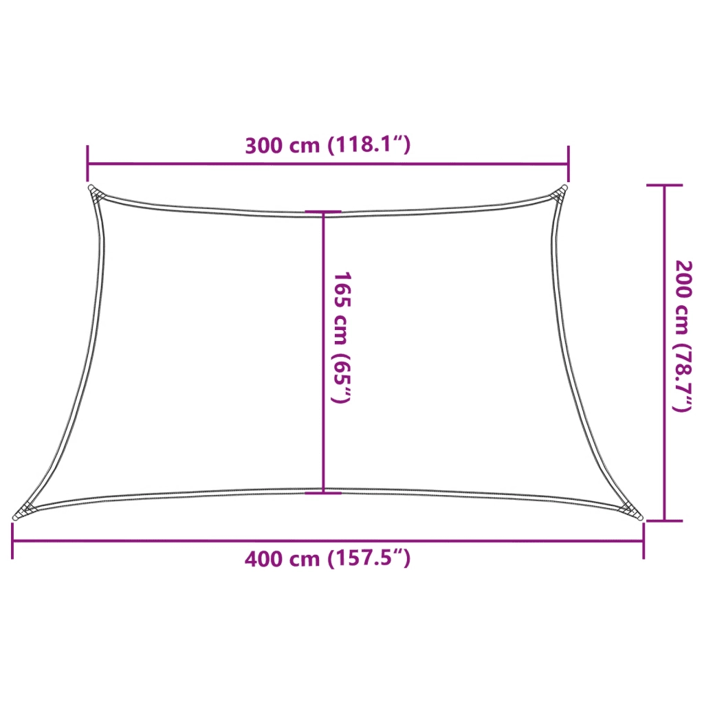 Vela Parasole 160 g/m² Nera 3/4x2 m in HDPE 311763