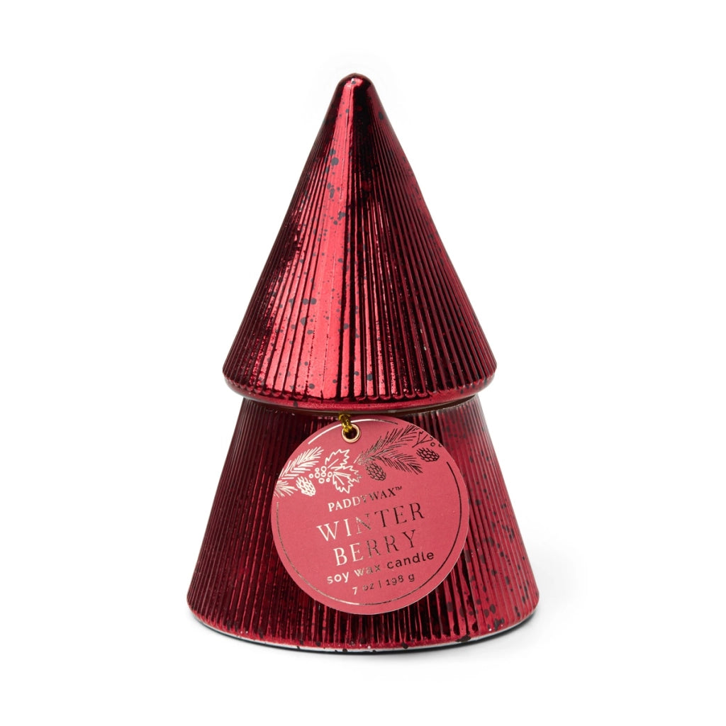 Candela Natalizia "Winter Berry" 198g Albero Rosso a Strati (Red Stacked Tree Candle)