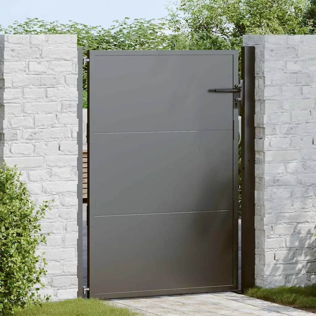 Cancello da giardino con blocco Nero 110 x 130 cm