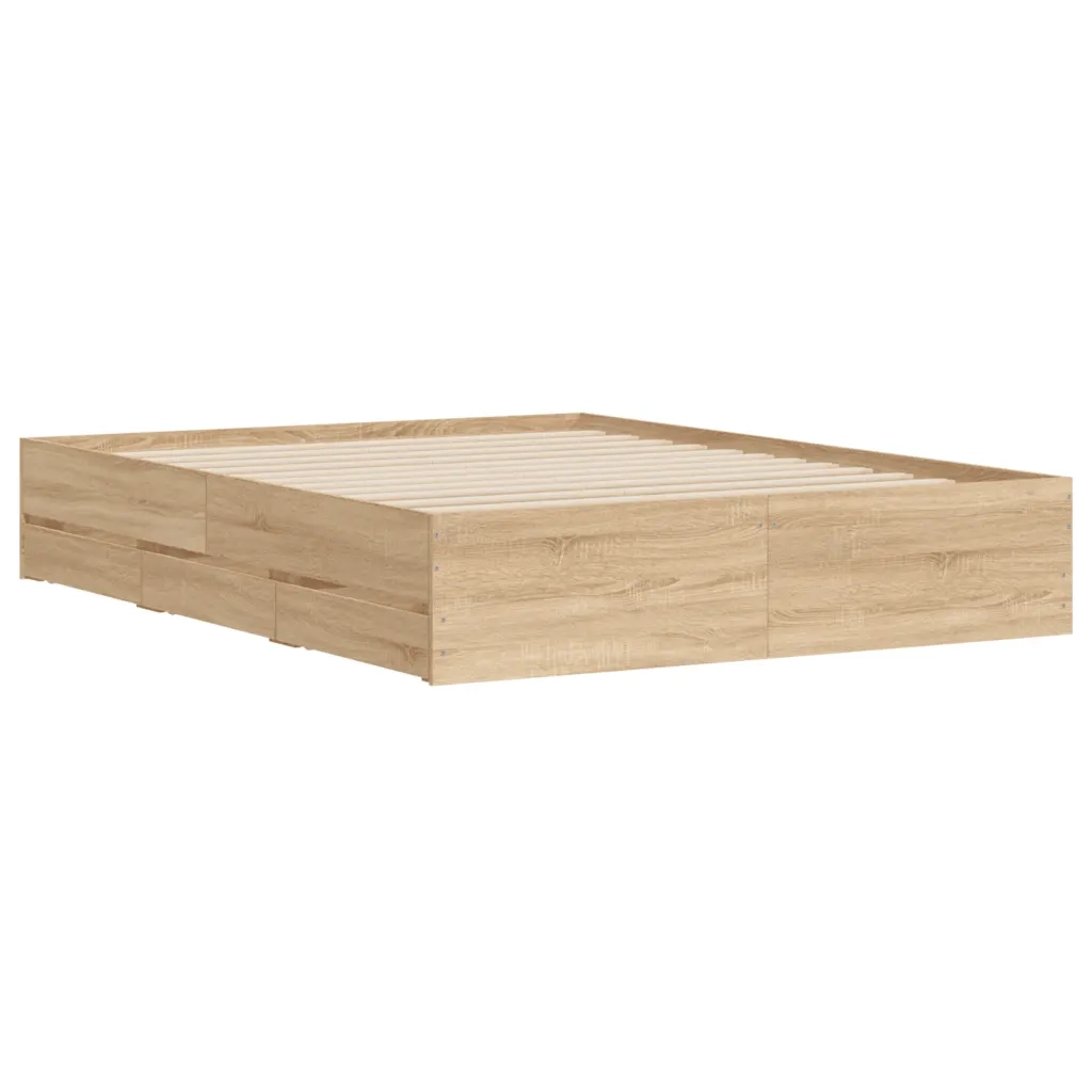 Giroletto Cassetti Rovere Sonoma 140x190 cm Legno Multistrato 3207303