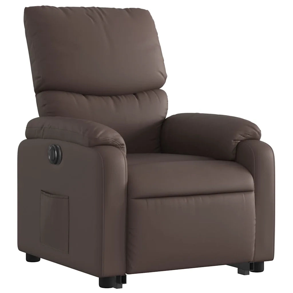 Poltrona Alzapersona Reclinabile Marrone in Similpelle 3204902
