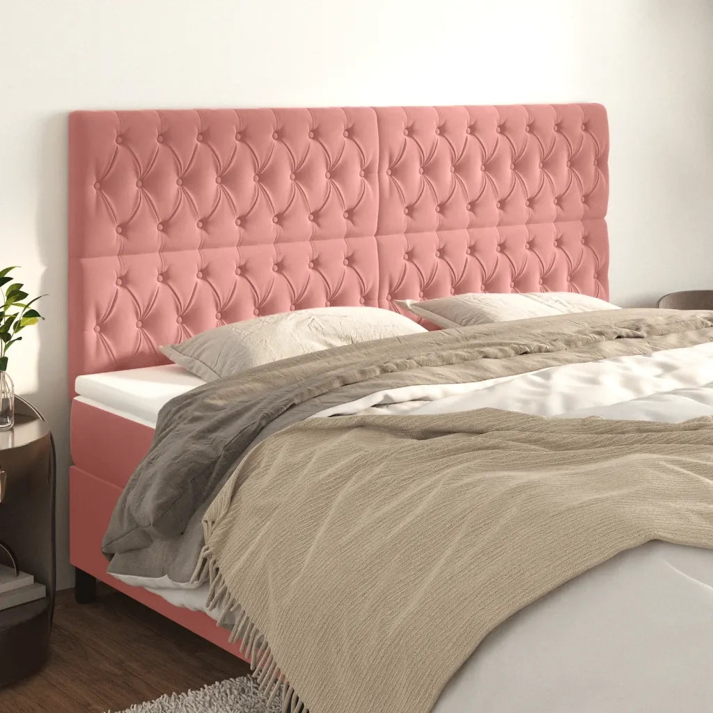 Testiera Rosa 180x7x118/128 cm Velluto 3116733