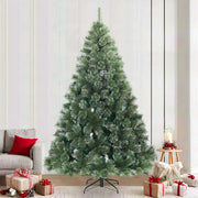Albero di Natale Artificiale Snodato Foderato di Neve Verde