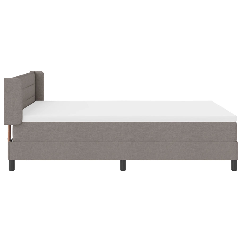 Letto Box Spring  con Materasso Tortora 140x200 cm Tessuto