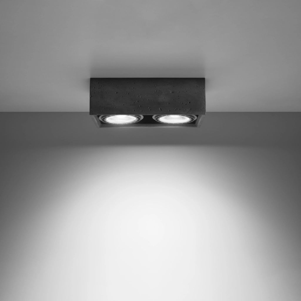 Plafoniera NUMERO 2 in cemento grigio 2xGU10 Pure Lume