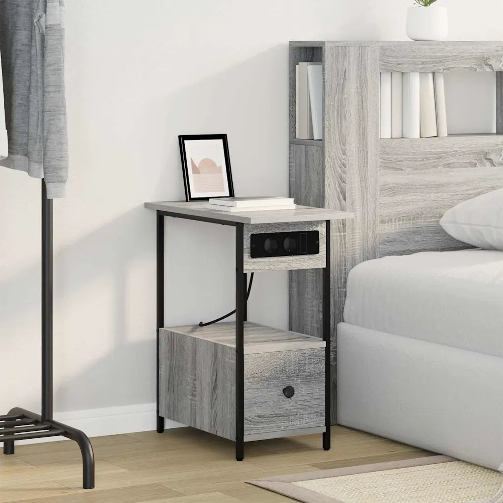 Armadio da Notte con cassetto Grigio Sonoma 60 x 30 x 61 cm 859598
