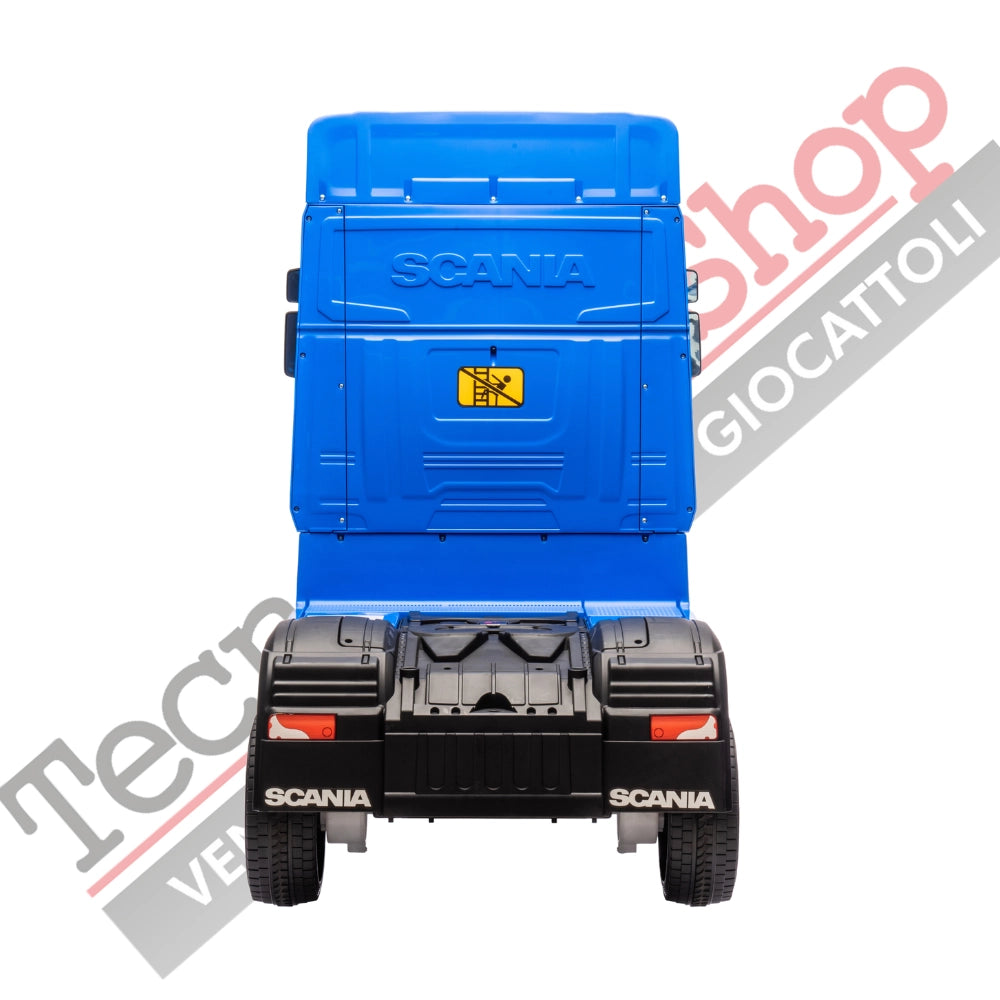 Camion Elettrico Per Bambini  Scania 24V Porte Apribili-Blu