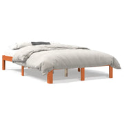 Letto matrimoniale | Letto per adulti | Giroletto senza Materasso Marrone Cera 140x200cm Massello Pino
