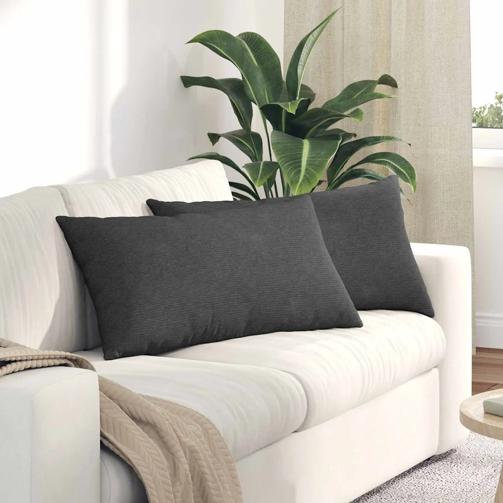 Cuscini da Divano 2 pz-Set di 2 Cuscini per Sofa Grigio scuro 80 x 40 cm 653586
