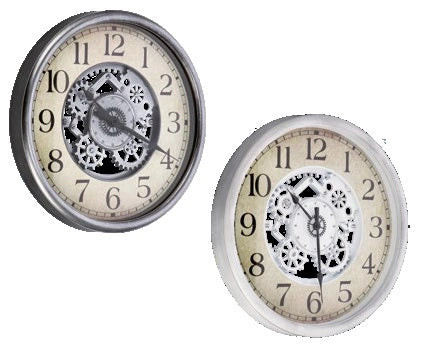 1 Pezzo Orologio da Parete in Plastica Meccanic 50 cm 2 Colori