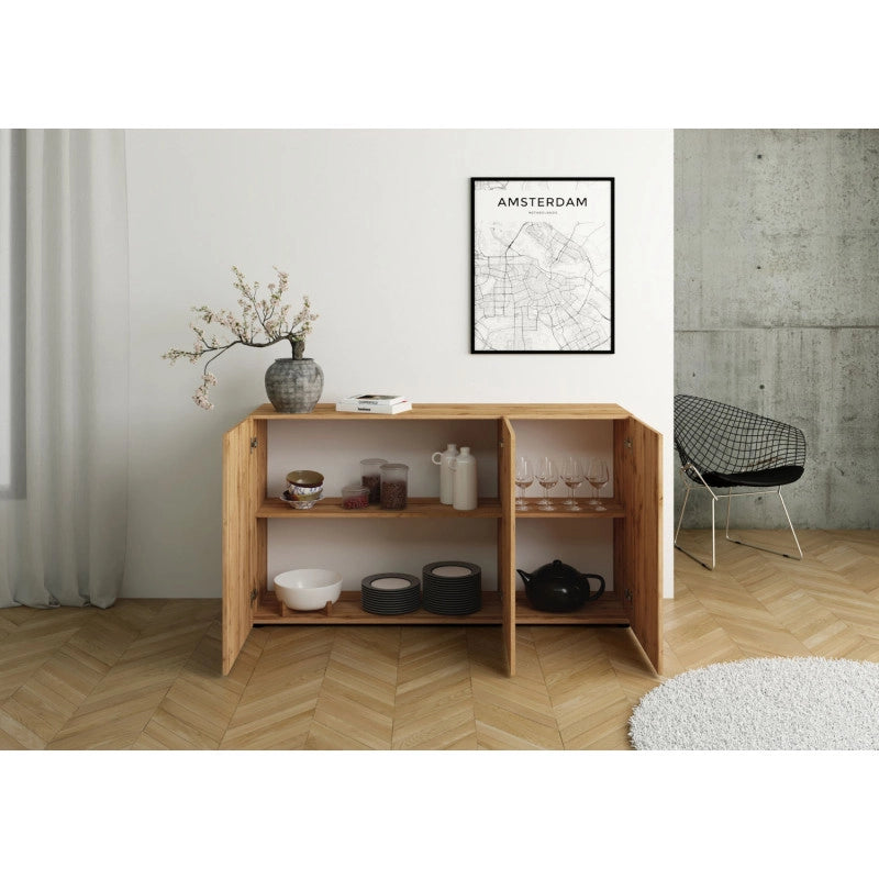 Madia moderna 3 ante 150x40x83,5 cm Elios - Quercia Natura
