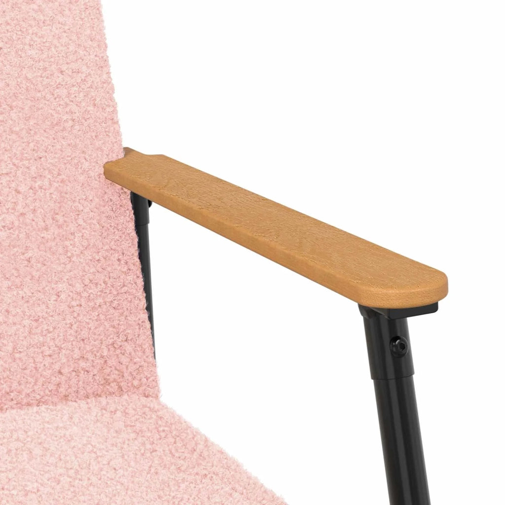 Divano Sedia-Poltrona Rosa Tessuto simile alla lana ricci