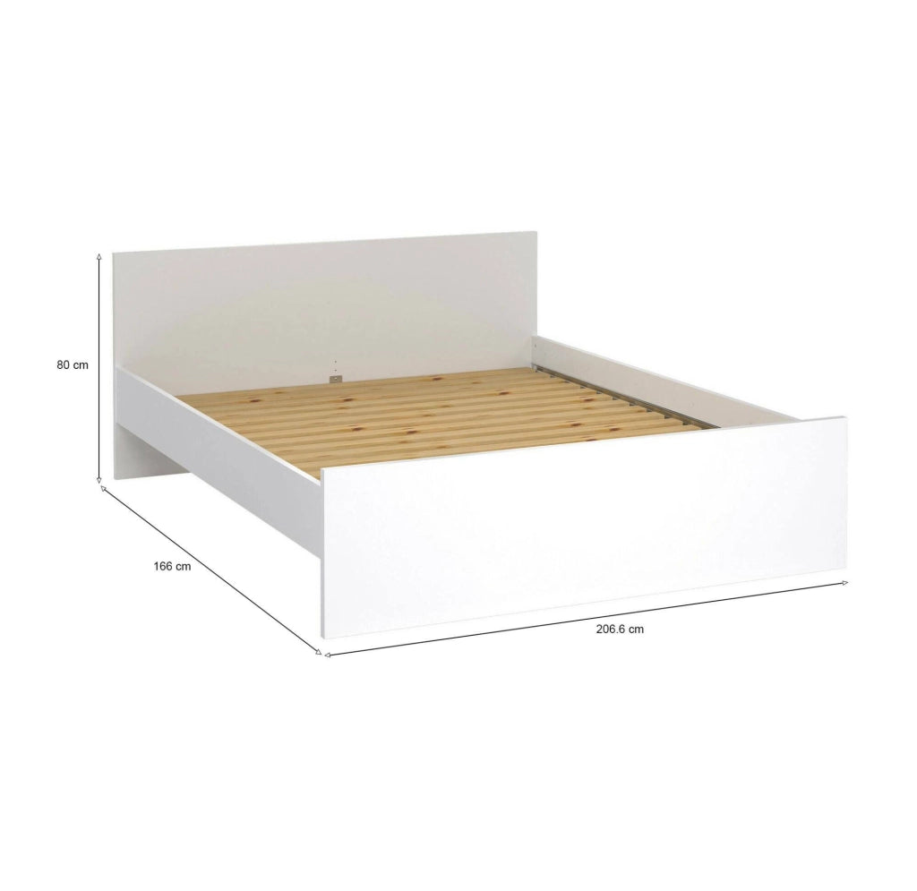 Letto piazza e mezza Bolaven, Sommier per camera da letto, Giroletto per stanza, Struttura porta materasso, 207x166 h80 cm, Bianco