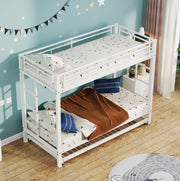 Letto a castello 90x200 cm in metallo bianco con letto estraibile