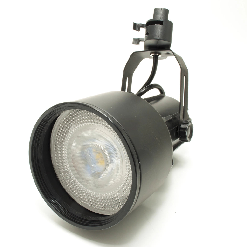 Faretto moderno LED 12W track binario monofase orientabile lampada PAR30 E27 luce spot negozio vetrina 230V NERO 6000K