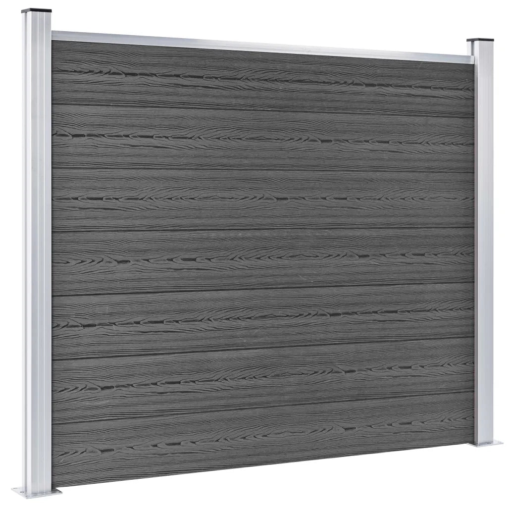 Set Pannelli di Recinzione in WPC 526x146 cm Nero