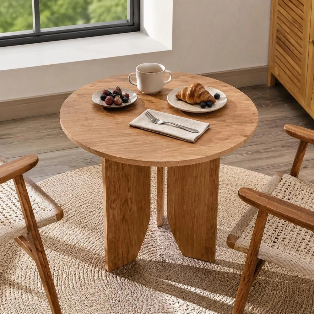 Round Tabletop, Light Brown, 50x1.5 Cm, Treated Oak Wood