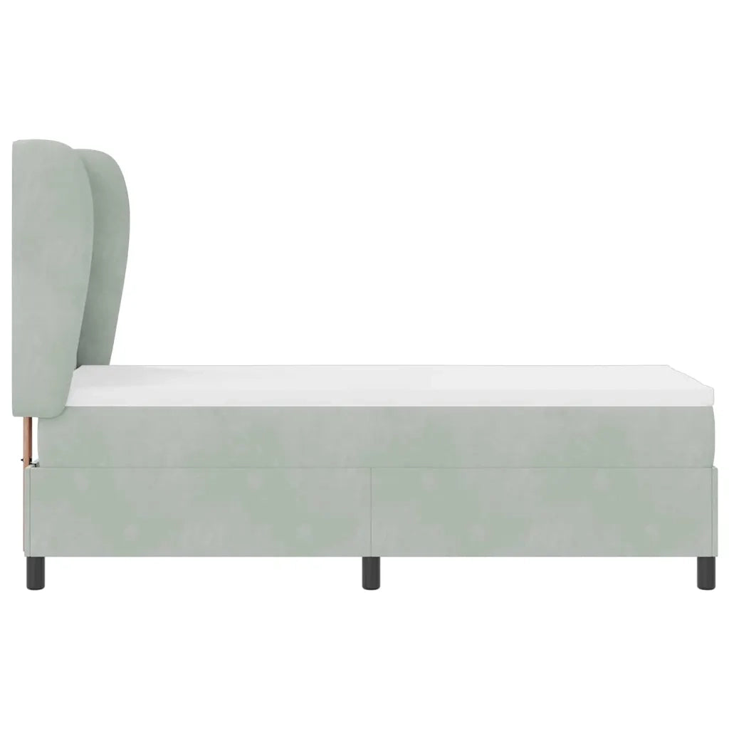 Letto a molle con testiera Grigio chiaro 200 x 80 cm Poliestere 3340952
