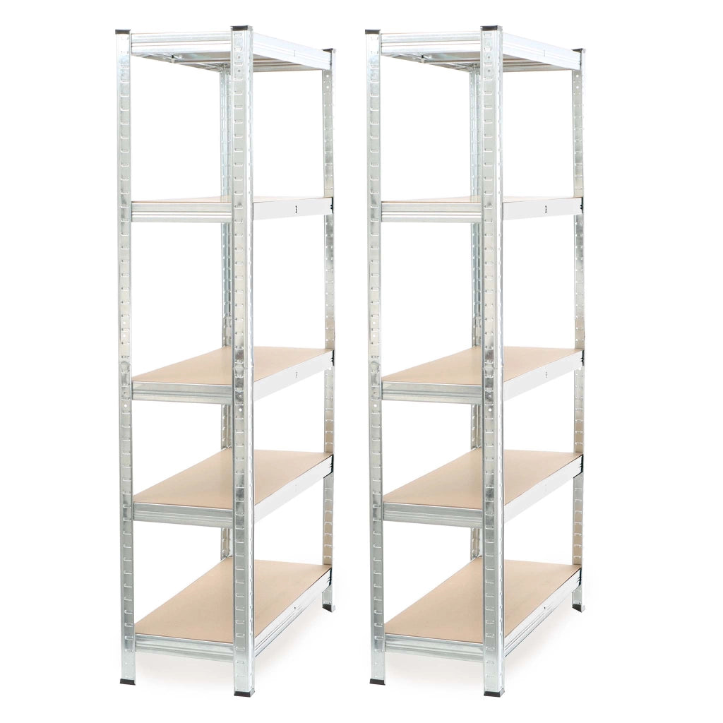 Set 2x scaffali a incastro per carichi pesanti 180x90x30cm Max 875kg l’uno Acciaio 5 ripiani