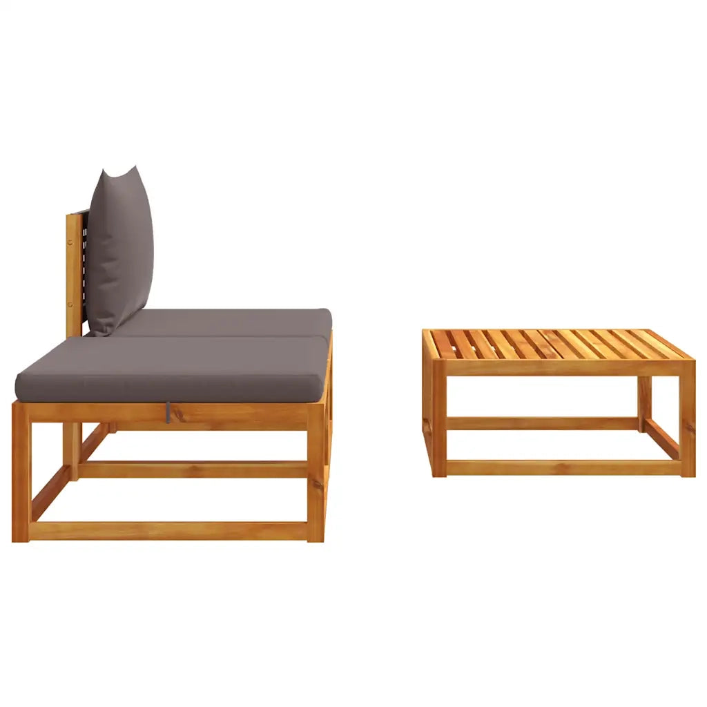 Set di divani da giardino 3 pezzi con cuscini in legno di acacia e rattan 4008174