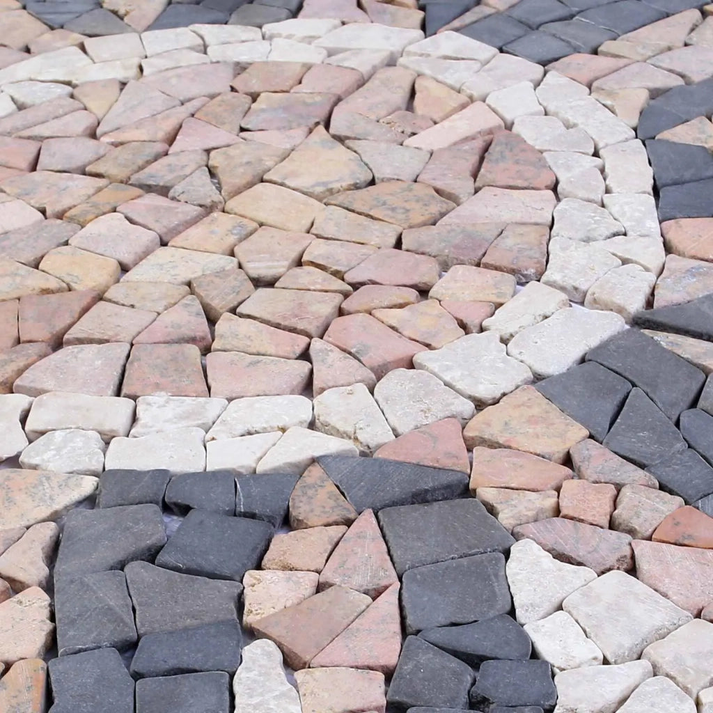 Piastrelle Mosaico Motivo Sole Multicolore 120 x 120 cm Marmo 42033517
