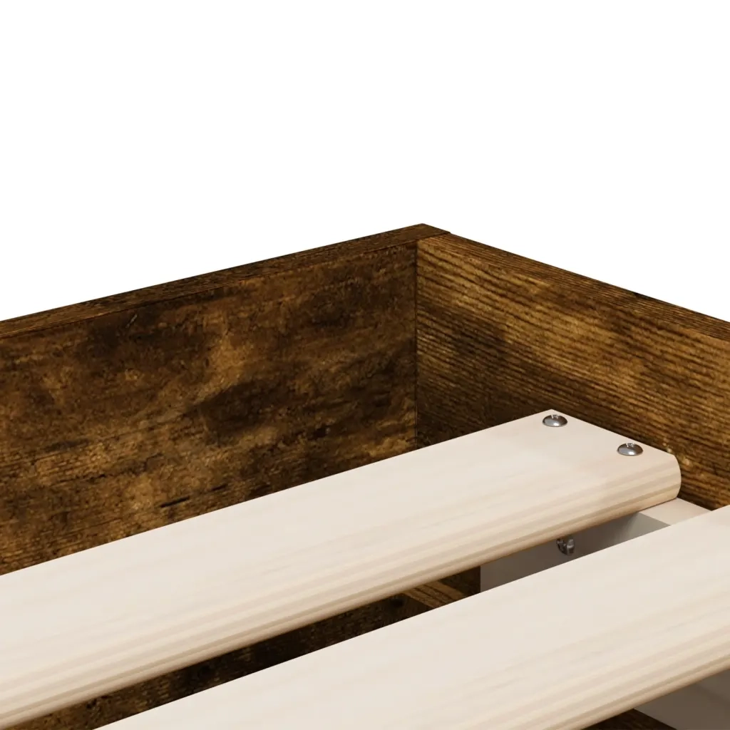 Giroletto con Cassetti Rovere Fumo 100x200 cm Legno Multistrato