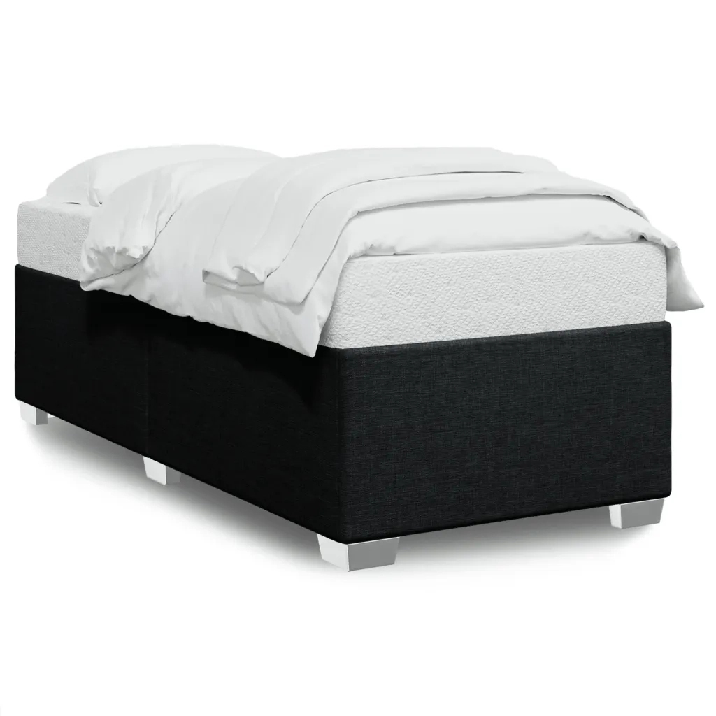 Giroletto senza Materasso Nero 100x200 cm in Tessuto