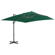Ombrellone a braccio con palo in alluminio 300 x 300 cm verde 02_0008511