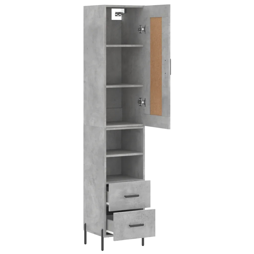 Credenza Grigio Cemento 34,5x34x180 cm in Legno Multistrato 3200269
