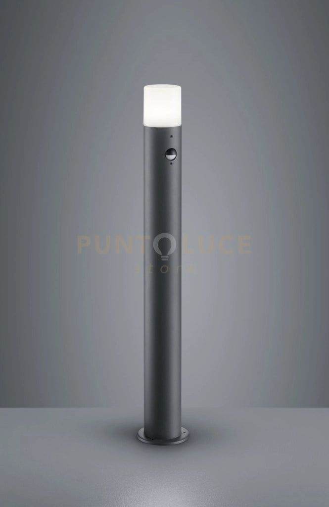 HOOSIC PALO ALTO LED CILINDRO ANTRACITE E DIFFUSORE BIANCO CON SENSORE DI MOVIMENTO H.80 CM 1 LUCE ATTACCO E27