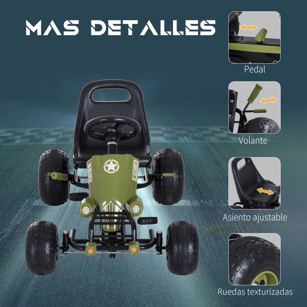 Go Kart Pedali Racing Bambini ¨C Minimal ¨C 99x65x56cm Nero Verde