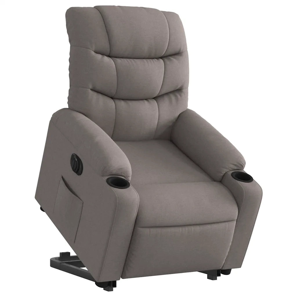 Poltrona Alzapersona Reclinabile Elettrica Tortora in Tessuto 3206670