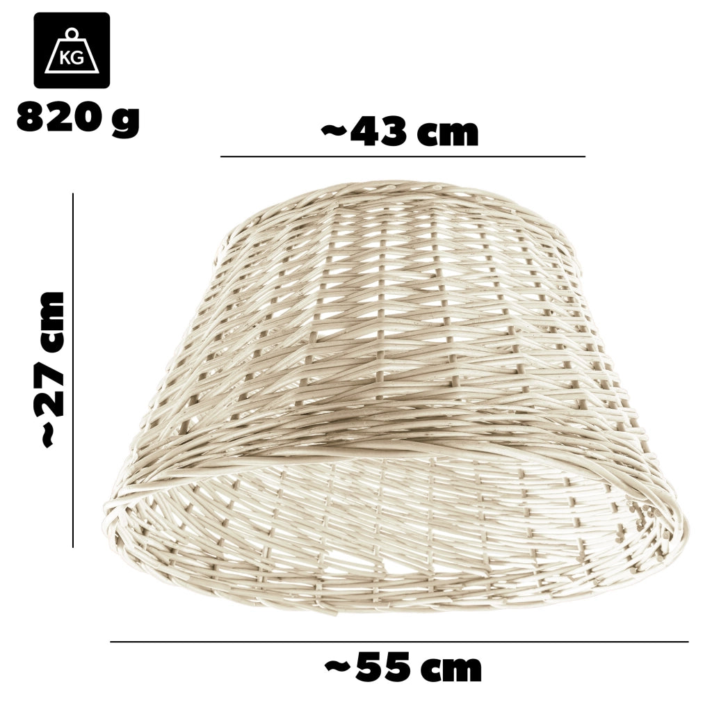 Copertura in vimini KADAX per supporto albero di Natale, 55 cm, copertura per cesto, bianca