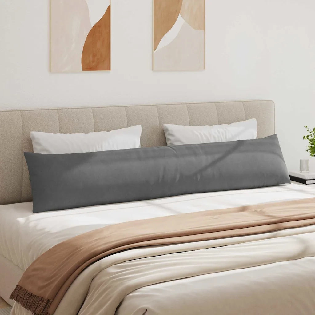 Cuscini da Divano 2 pcs Grigio scuro 200 x 40 cm Tessuto