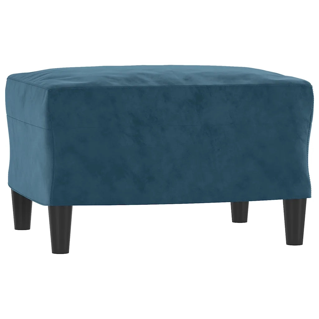 Poltrona con Poggiapiedi Blu 60 cm in Velluto