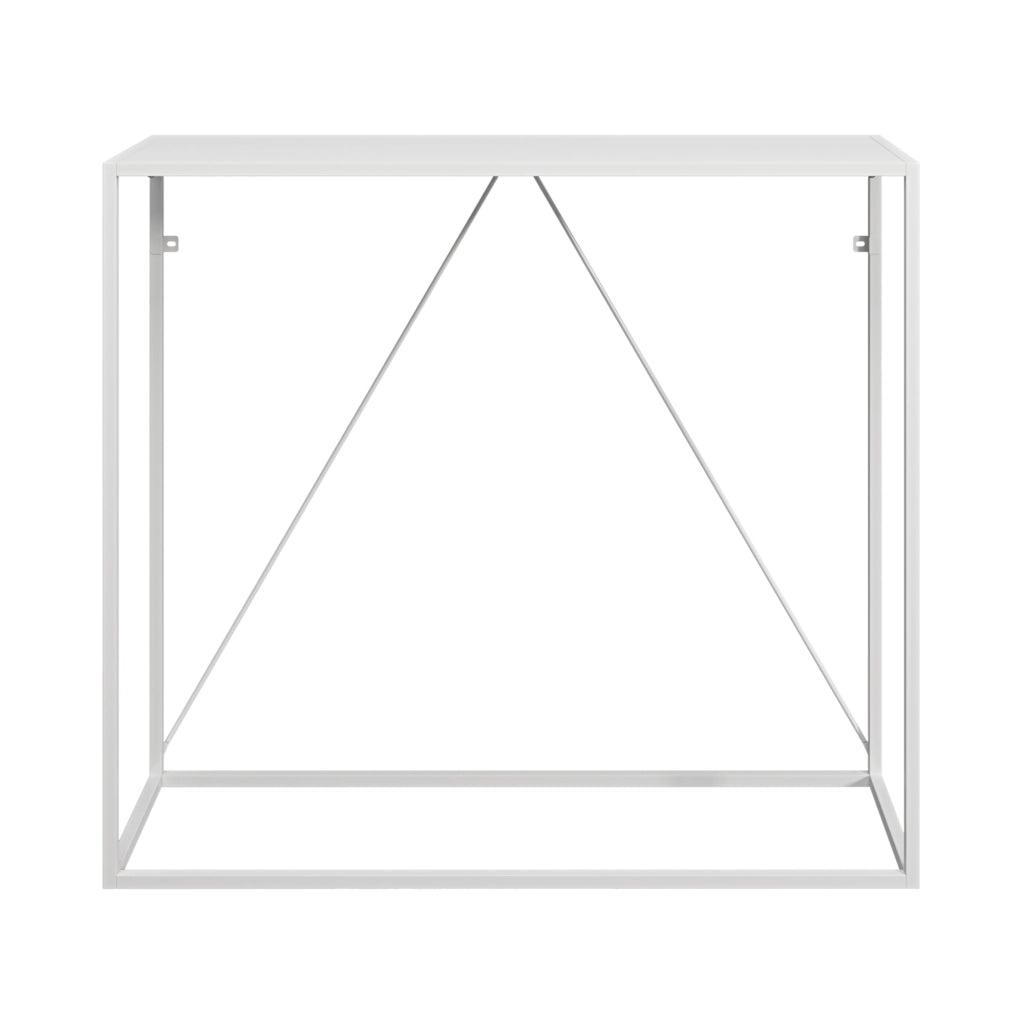 Tavolo a Consolle Austevoll in Acciaio 90 x 30 x 80 cm - Bianco [en.casa]