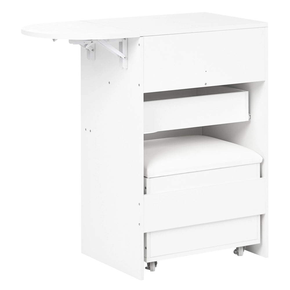 Toeletta in MDF bianco con specchio e sgabello 2 cassetti scrivania da toeletta specchio da trucco design minimalista camera da letto