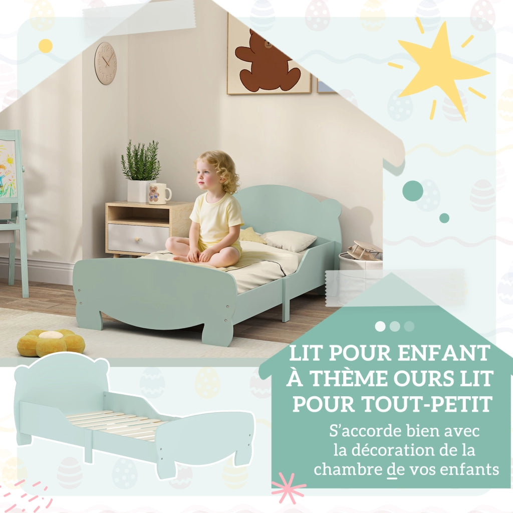 Letto a castello per bambini 70x140 cm con barriere di sicurezza ¨C zephmum ¨C verde