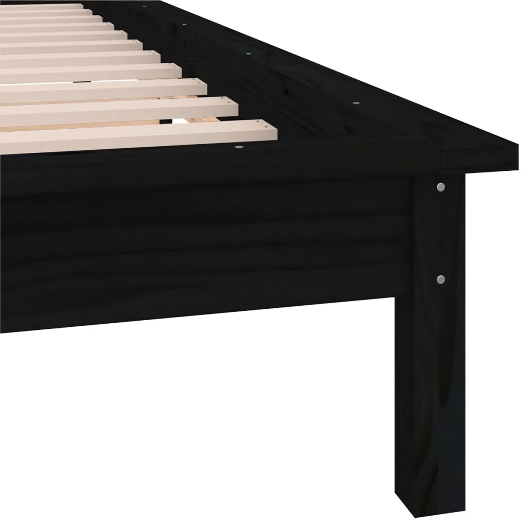 Giroletto LED Nero 75x190cm Small Single in Legno Massello 820635